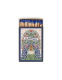 A Dopo Boxed Matches Peacock Blue - 75 Matches (9.6 Cm)