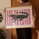 À plus tard, alligator impression: Cadre en chêne / A3