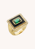 BAGUE - GREEN STONE TANYA T52