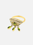 Satis Gold / Green Zirconium Oxide Thin Ring / 52