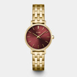 Boho Chic Steel Watch, Dark Cherry, Gold Color