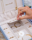 Boîte à bijoux Anne en pied de poule: Noir