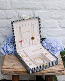 Boîte à bijoux Anne en pied de poule: Noir