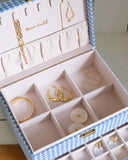 Boîte à bijoux Denise en pied de poule: Noir