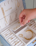 Boîte à bijoux Denise en pied de poule: Noir