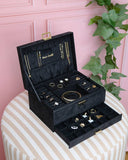 Denise Velvet Jewelry Box: Navy Blue