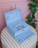 Denise Velvet Jewelry Box: Navy Blue