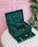 Denise Velvet Jewelry Box: Navy Blue