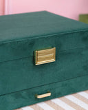 Denise Velvet Jewelry Box: Navy Blue