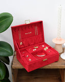 Louise Velvet Jewelry Box: Rot