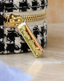 Boîte à bijoux de voyage Yvonne en pied de poule: Bleu ciel