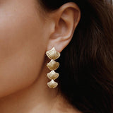 Boucles d'oreilles Biloba | Bijoux en or, cadeau imperméable