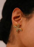 Boucles d'oreilles pendantes Menes Or / Oxyde De Zirconium Vert