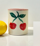 Vela de cerâmica eu cereja