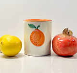 Candela in ceramica arancione