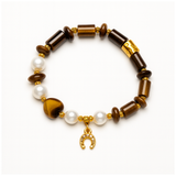 Tigerjeva elastična zapestnica / sladkovodna bisera