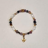 Pantalla de libros elástica en la madre -de tourmalina natural y natural