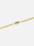 Karnak Gold / Blue Zirconium Oxide Chain Bracelet