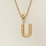 Letter Charm | Gold Jewelry, Waterproof Gift: U / Charm Only