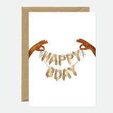 BIRTHDAY CARD | GOLD BDAY BALLOONS