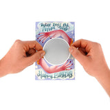 CARTE DE VOEUX À GRATTER - SCRATCH OFF CARD - HAPPY BIRTH - CRYSTAL BALL