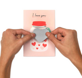 CARTE DE VOEUX À GRATTER - SCRATCH OFF CARD - I LOVE YOU - HEART