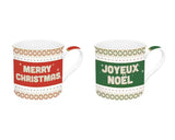 COFFRET 2 MUGS 30CL EN PORCELAINE ENJOY YOUR CHRISTMAS