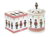 COFFRET BOITE A BISCUITS RONDE D14CM H20CM EN PORCELAINE