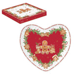 20X19 CM HEART SHAPED FLAT BOX IN FANCY GINGERBREAD PORCELAIN