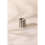 Cabana 6.5oz/184g Black Striped Ceramic Candle - Lava Stone