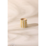 Cabana 6.5oz/184g Ochre Striped Ceramic Candle - Gold Coast Boxed