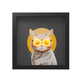 Quadri con dettagli al neon. Gatto. 30 x 30 cm