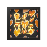 Quadri con dettagli al neon. Amore. 30 x 30 cm