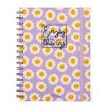 Caderno de linha i grande para espiral i formato a5 i margarida