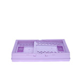 Caisse de rangement pliable en plastique violet