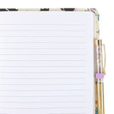 Carnet A5 avec impression de chat noir mignon et effrayant, accompagné d'un stylo améthyste.