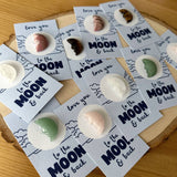 Carte de vœux mini "Je t'aime jusqu'à la LUNE et retour" - Cristaux & Pierres