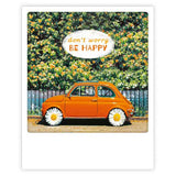 Carte postale - Format Polaroide - Be happy car