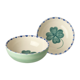 Ceramic Bowl with Hand-painted Good Luck Clover - Soft Green