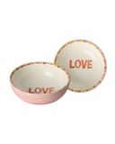Tigela de cerâmica com amor pintado à mão - rosa - 300 ml
