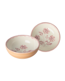 Ciotola in ceramica con mani rosa dipinte - arancione - 300 ml