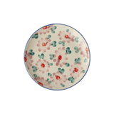 Ceramic Cake Plate with Hand-painted Flowers - Pink