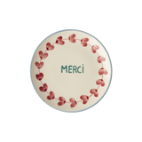 Ceramic Cake Plate with Hand-painted MERCI