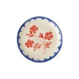 Ceramic Cake Plate with Hand-painted Vintage Flower