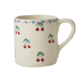 Ceramic Mug with Hand-painted Cherries