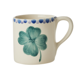 Ceramic Mug with Hand-painted Good Luck Clover