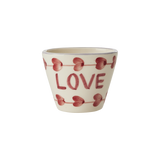 Ceramic Oval Espresso Cup with Hand-painted LOVE