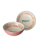 Ceramic Salad Bowl with Hand-painted ENJOY - Large - 820 ml.