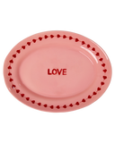 Ceramic Serving Platter with Hand-painted LOVE - Large