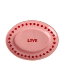 Ceramic Serving Platter with Hand-painted LOVE - Medium